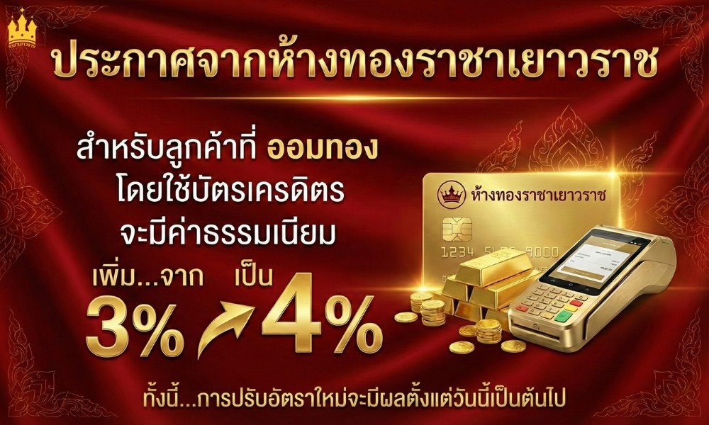 ประกาศแจ้งเตือนการปรับเครดิต 4%